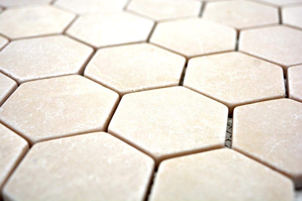 mosaico beige esagono Antico Botticino marmo