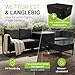 Juskys® Outdoor Polyrattan Lounge Santorini inkl. Abdeckung - Gartenlounge mit Beistelltisch & Auflagenbox - Gartenmöbel Set Rattan Sitzecke wetterfest - Schwarz