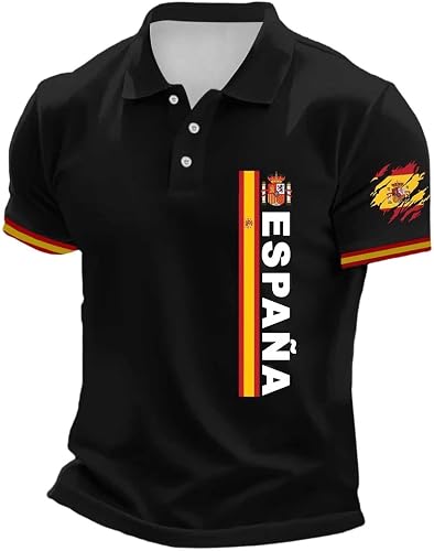 Playeras De España Men Spain Bullfighter Print Polo Shirt Sh