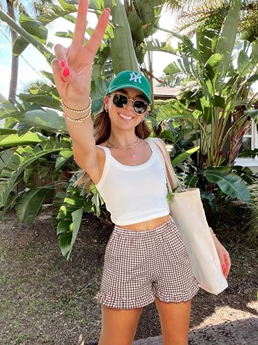 Image of Boxer Shorts for Women Pajama Gingham Shorts Casual Lounge Sleep Plaid Y2K Beach Bottoms for 2026 Summer