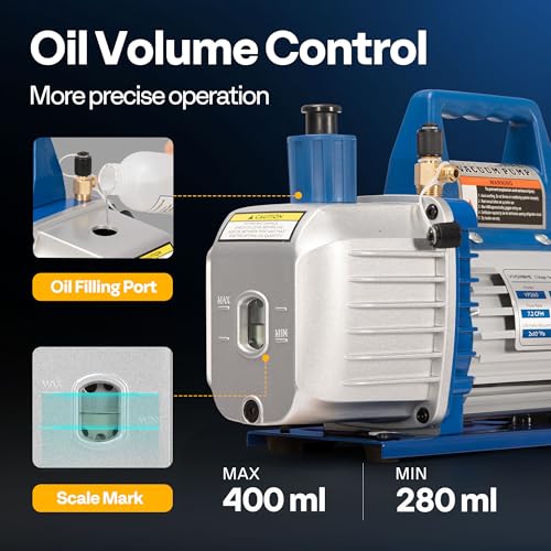 image for VIVOHOME 110V 3/4 HP 7.2CFM 2 Stage HVAC Vacuum Pump and 4 Way AC Mani