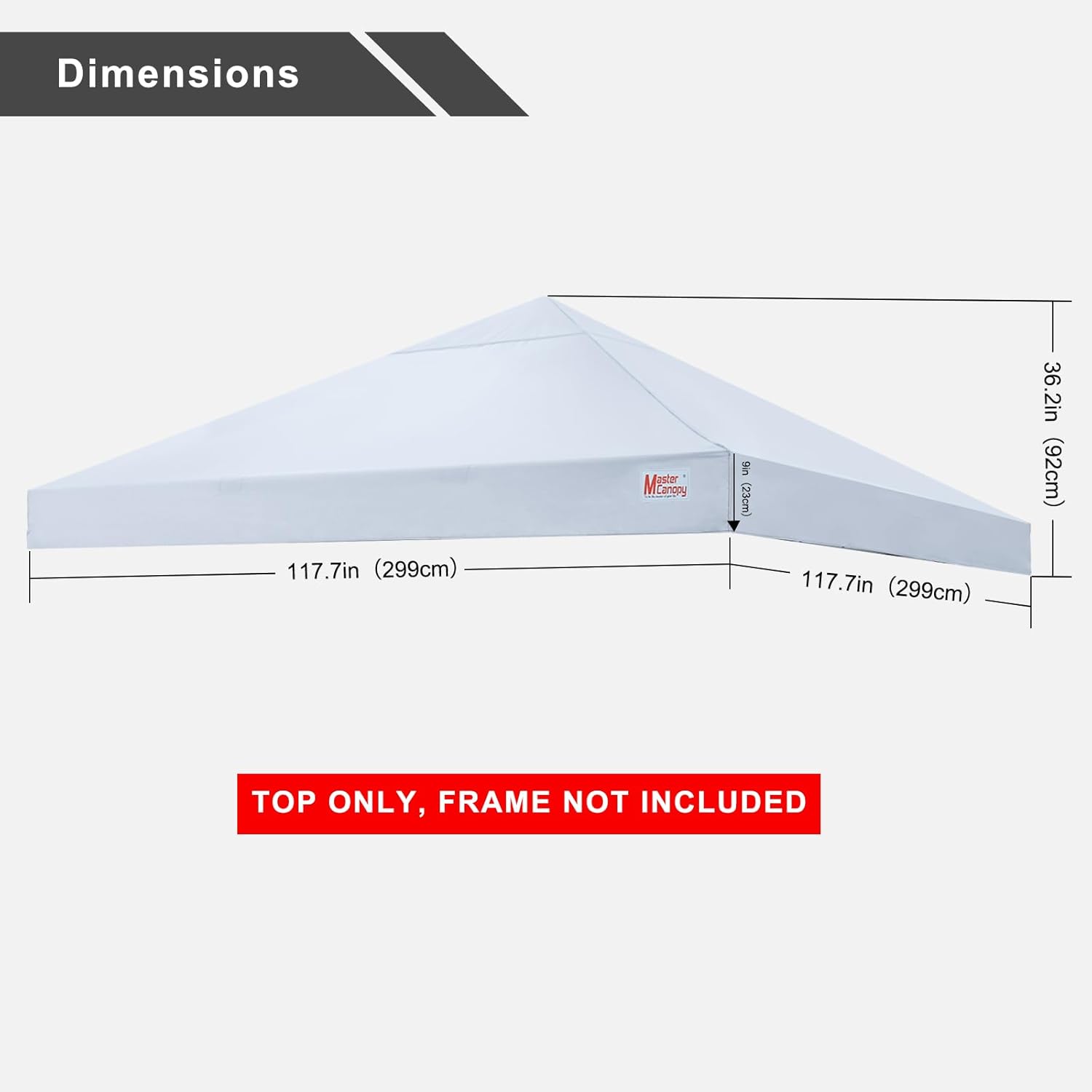 MASTERCANOPY Replacement Pop Up Canopy Top for Durable Pop-up Canopy (10x10, White)