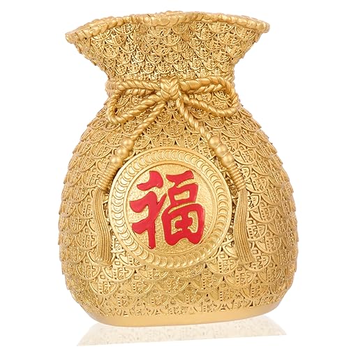 OUNONA Decoración De Bolsa De Dinero para Arreglos Secos Florero para Escritorio Florero Decorativo para Estantería para Mesa De Comedor Decoración De Bolsa Suerte para Sala De Estar