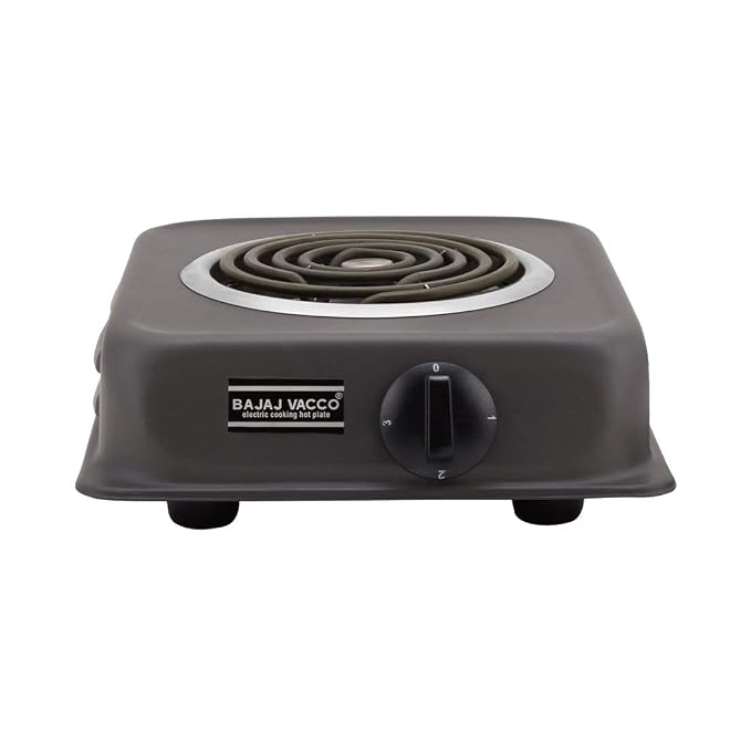 BAJAJ VACCO Radiant Electric Coil HOT Plate 1250 Watt PC W/REG - Black