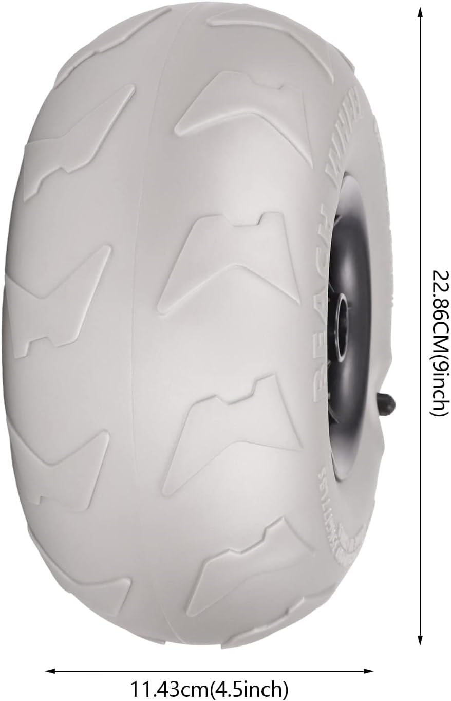 2-Piece Sand Balloon Tires, 9" Inflatable Replacement Sand Tire DIY Beach Wheels for Kayak Canoe Cart and Buggy
