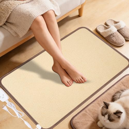 NujorWarm Electric Heated Floor Mat Foot Warmer Under Desk Feet Heating Pad with 10 Heat Settings and Timer Fast Heating for Office Home Study Play Room 220V 120W 47x67cm Nuanmi