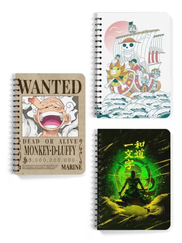 Image of ComicSense.xyz Anime Sketchbook Thousand Sunny Crossroads 5th Gear Printed A5 Spiral Drawing Sketch Book Unruled for Kids Students Gift (Pack of 3)