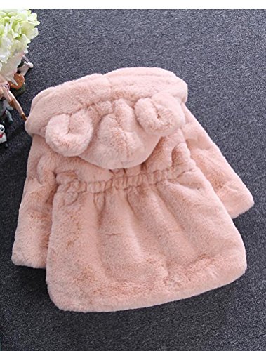 Mallimoda Girls Winter Warm Coats Ear Hooded Faux Fur Fleece Jacket2