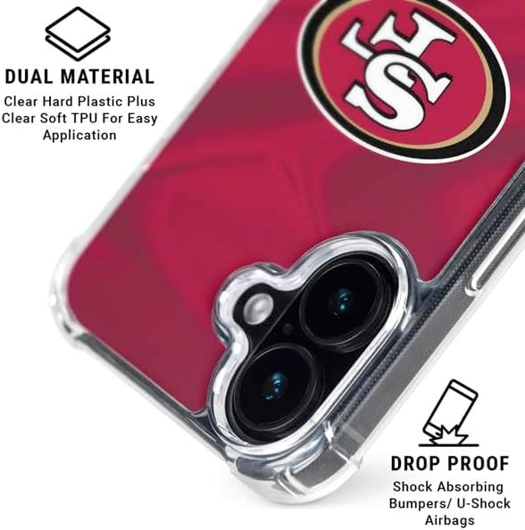 Skinit Clear Phone Case Compatible with iPhone 17 - Officially Licensed NFL San Francisco 49ers Design