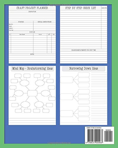 Crafter's Project Planner Brainstorm Organize Create: Mind Maps, Project Planner & Check List Pages / 30 Crafting Projects With 4 Templates Each / Perfect For Small Businesses & DIY Crafts & Hobbies image 2