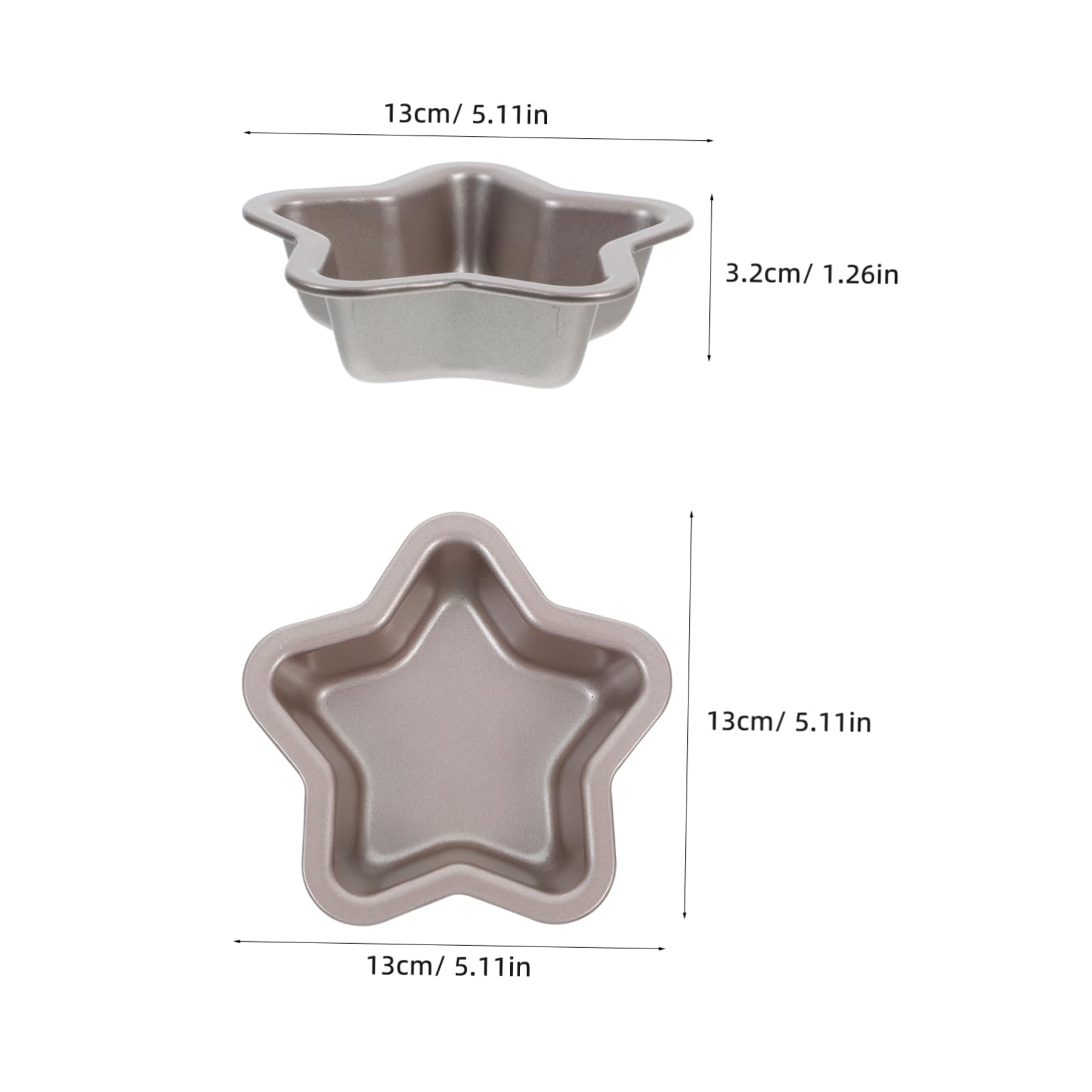 BEBEMOKO 2pcs Non-stick Star Shaped Cake Mold Baking Pan for Loaf Bread and Cakes for Home and Professional Use