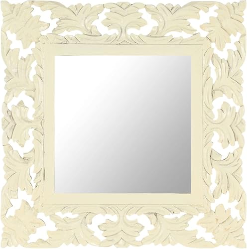 Espejo tallado a mano, espejos para pared, espejo de baño, decoración elegante de oficina, Espejos decorativos de Pared, con patrón marrón tallado a