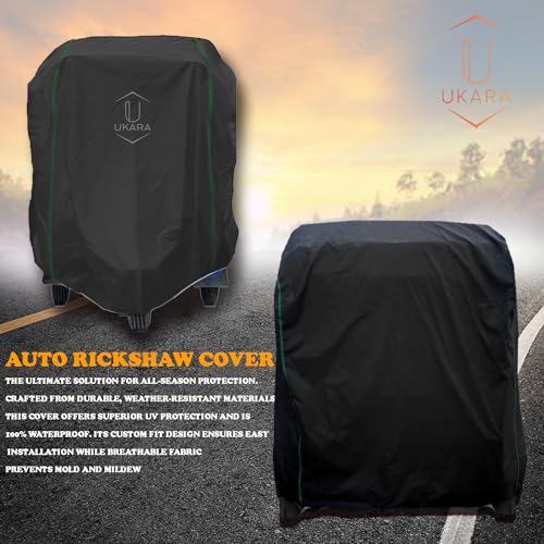 Image of UKARA All Weather Water Resistant Universal Auto Rickshaw Cover for All Auto Rickshaw Black (AA921)