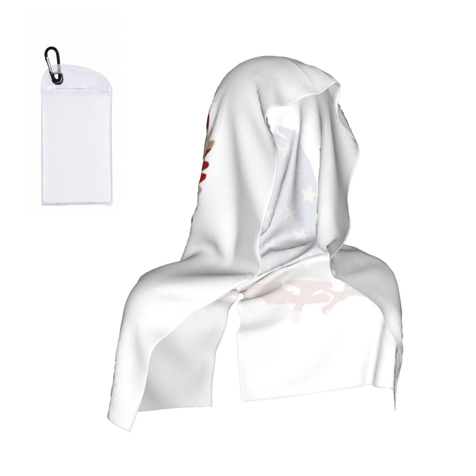 DUWAA American Eagle And Flag Print Reusable Hoodie Cooling Neck Wrap, Hot Weather Outdoor Sports Workout Head Towel For Stay Chill