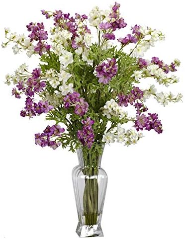 MARJON FlowersDancing Daisy Silk Flower Arrangement, Purple/White
