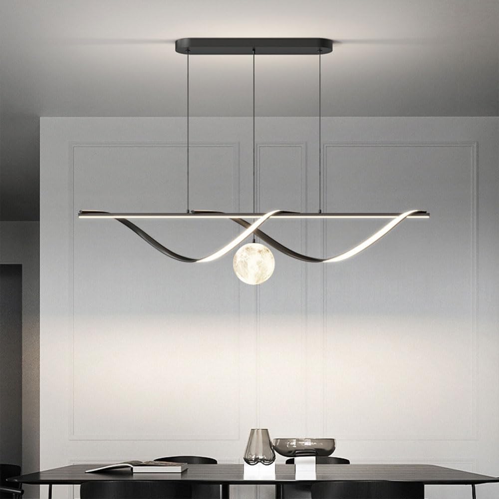 Wiszący żyrandol LED z aluminiową kulką do nowoczesnej dekoracji wnętrz - Oświetlenie podwieszane o zmiennej intensywności, idealny do restauracji, salonu, sypialni - 3000-650