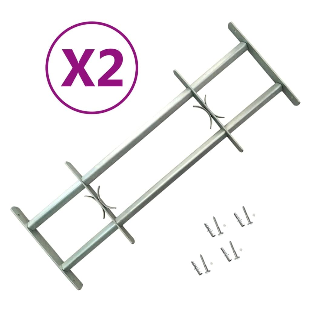 Rejas de seguridad de ventana ajustables 2 uds 1000-1500 mm para balcón,planta baja ventana de bodega ventanas exteriores