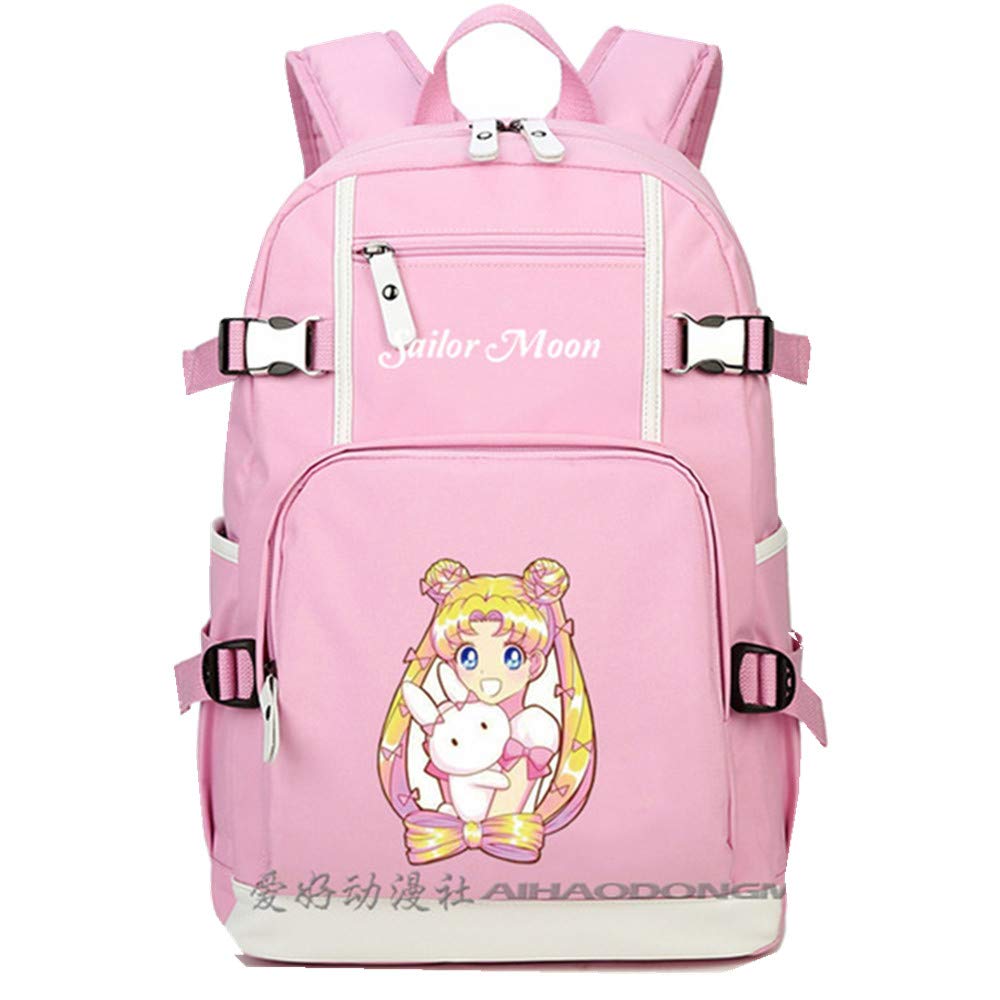 MOYOOE2019 Anime Sailor Moon Tsukino Usagi Printing Kawaii Backpack Women Pink