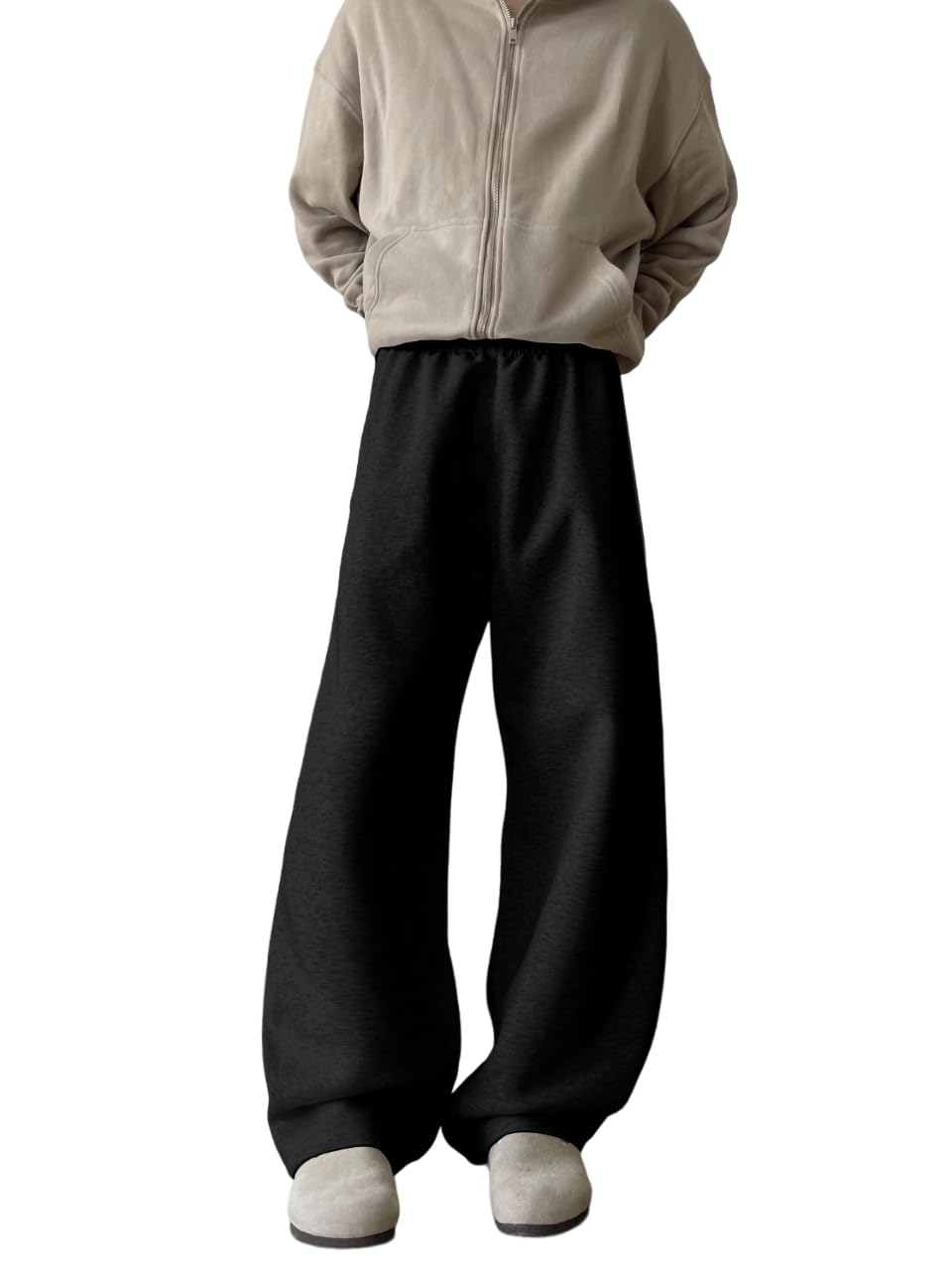 dockstreet Men's/Unisex Open Bottom Drawstring Pure Cotton Stretchable Baggy Jogger Pants-picture-11