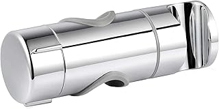 Joyoldelf Shower head holder, Adjustable ABS Replacement Hand Shower Bracket Shower Rail Head Slider Clamp Holder Bracket, Chrome Plated (19-25MM)