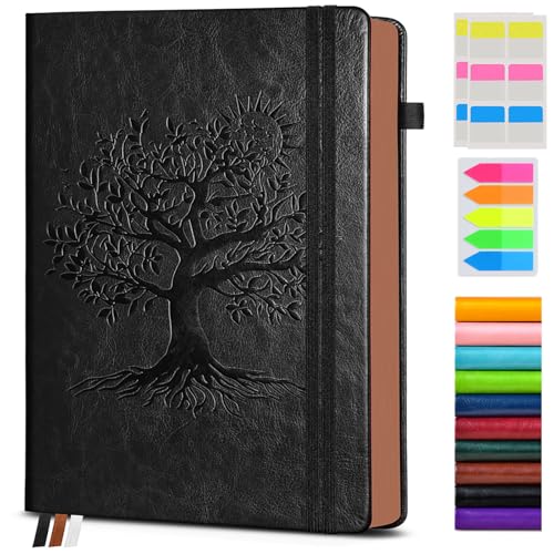 Image of Vintage Leather Journal with 300 Numbered Pages,A4 Lined Journal for Men Women,Daily Journals for Writing,College Ruled Notebook for Work,School,Note taking,Travel Diary,Large (8.5 inch X 11.3 inch)