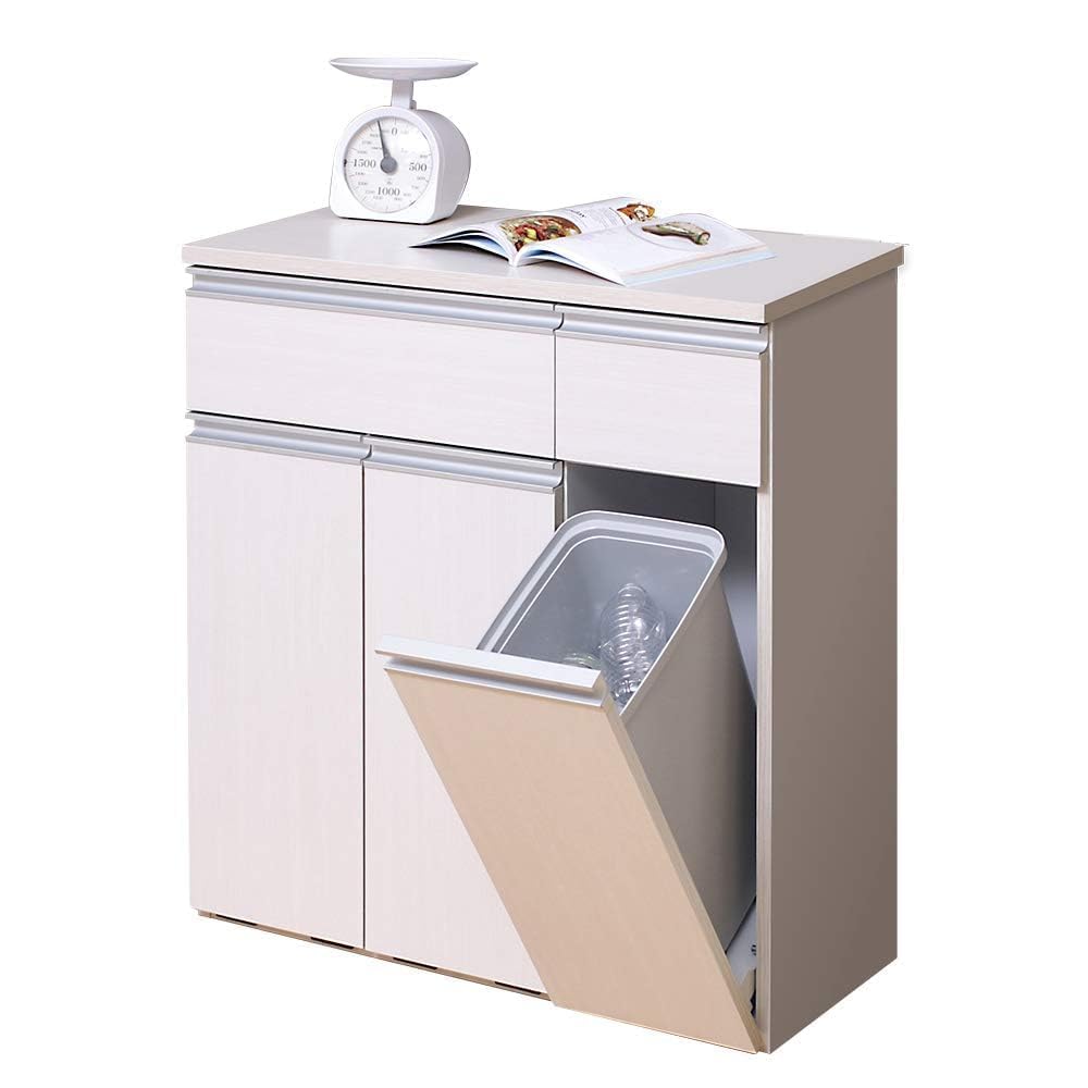 Amazon｜ゴミ箱 45L(15L×3分別)木目調 引き出し付き キッチン ペール