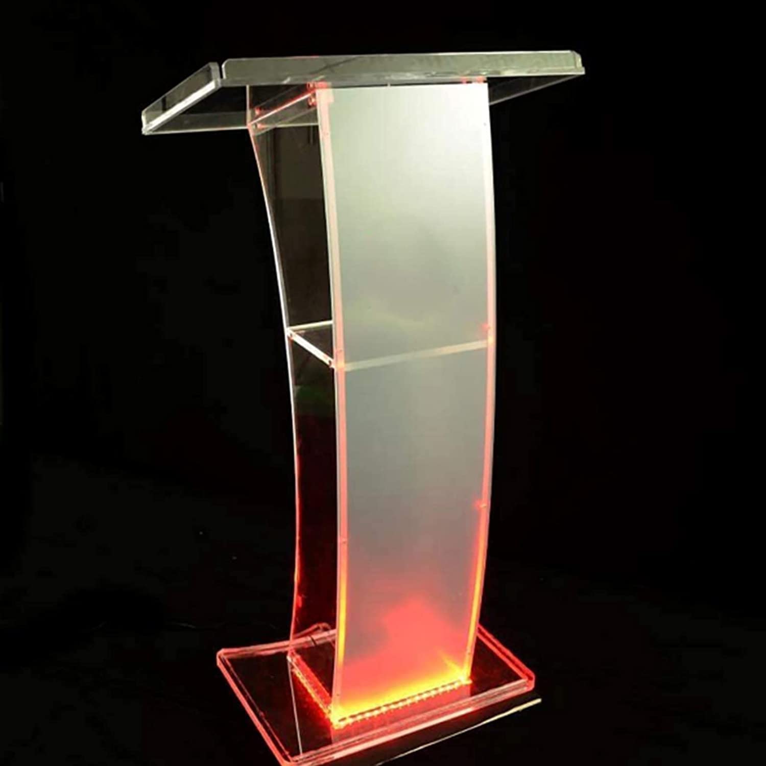 BTZHYLectern Podium Stand, Acrylic Pulpit Clear Podium Church Lecture, Vertical Reading Table Transparent Podium, Conference Podium for Church Clear School