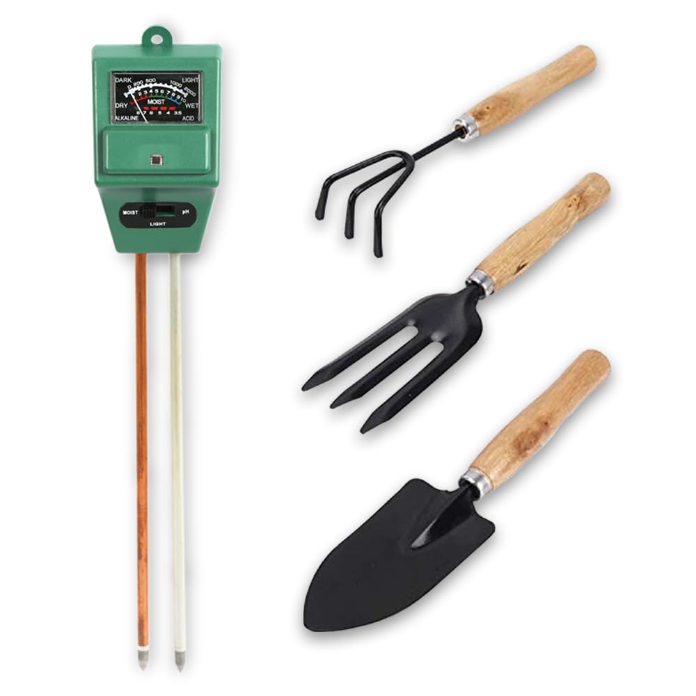 FreshDcart Solar pH Meter for Soil Testing - New 3 in 1 Soil Moisture Sensor, Soil pH Meter for Agriculture & Solar Light Meter, Moisture Meter for Plants, Acidity Tester with 3 Gardening Tools (B09JW9DLCM) Amazon Price History, Amazon Price Tracker