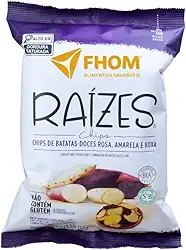 Chips de Batata Doce Mix Amarela, Roxa e Rosada Alimento Vegano Fhom 45g