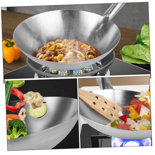 Wok de acero inoxidable Zerodeko con mango ergonómico miniatura 3