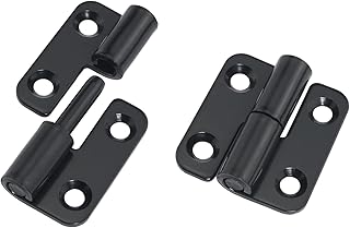 ITROLLE 2PCS 304 Stainless Steel 1.5Inch Right Handedness Lift Off Hinges with Screws Detachable Slip Joint Small Flag Hinges Rising Butt Door Hinges, Matte Black