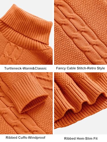 Men's Turtneck Pullover Sweaters Cable Knit Casual Pullover Sweater4