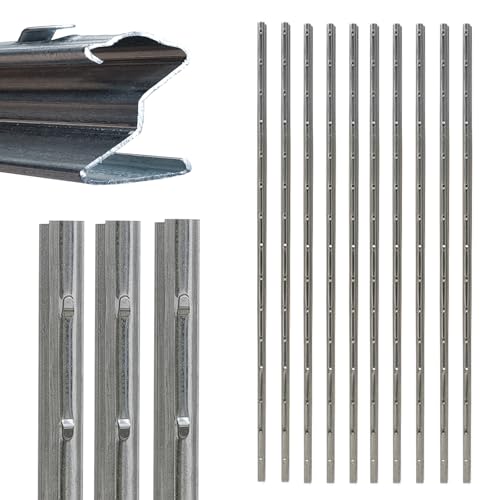 TRUTZHOLM 10x Z-Profil Zaunpfosten 250 cm feuerverzinkt Zaunpfähle 1,5 mm Stärke gestanzte Haken Forstprofil