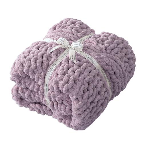 CLOUDS HUG Chunky Knit Blanket Throw - 100% Hand...