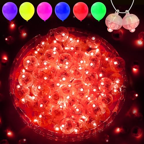 pozzolanas 100PCs Mini Led Lights with Hook, Waterproof Round Tiny Led Light for Party Decorations Neon Light for Birthday Party and Wedding Decoration, Red