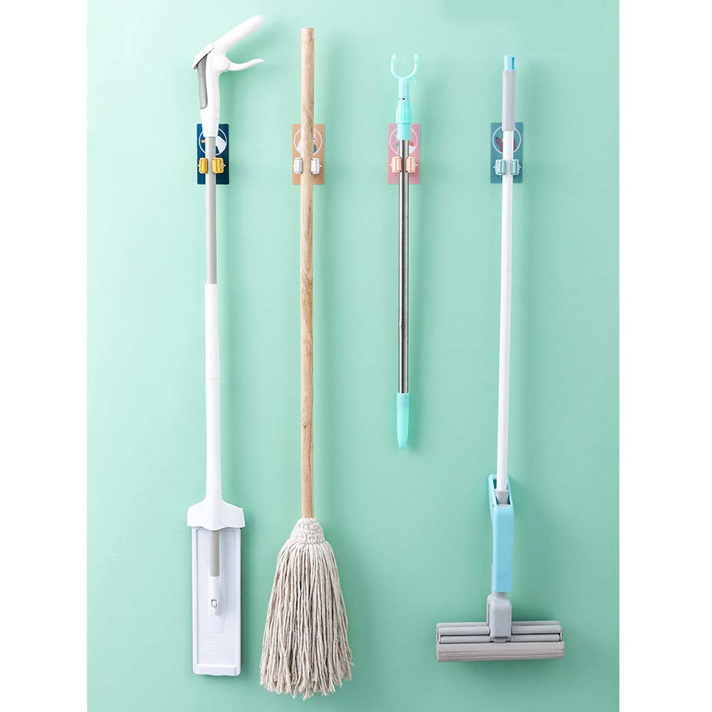 Supports Muraux Pour Balai Avec Ventouses Auto-adhésifs - Lot De 4 Motifs Animaux - Pour Cuisine, Salle De Bain, Garage, Bureau
