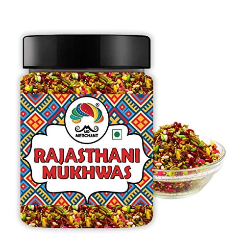Mr. Merchant Rajasthani Mukhwas, Traditioneller Munderfrischer Mukhwas Mix (Packung mit 1 (300g-Glaspackung))_Verpackung kann variieren Cover