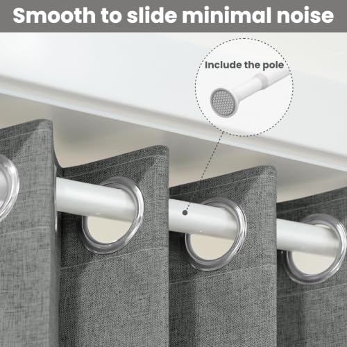Image of AJAZZ Blackout Door Curtains for Doorways with Curtain Rods Adjustable 28-63 inch Long, Accordion Doors for Doorway, Magnetic Door Curtain for Bedroom Doorway Curtain Set, 1 Pack, W75 x L80 in, Dark Grey