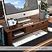 WAYTRIM Bamboo Wood Monitor Stand Ergonomic Computer Riser with Storage Organizer Drawers Desktop Laptop Shelf Risers Cellphone Stand for Home and Office Use, Classic Antique Brown