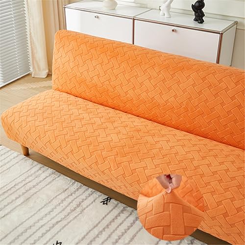 Funda protectora para sofá cama, terciopelo jacquard elástico sin brazos, funda antideslizante para futones de 2 y 3 plazas, se adapta a L 190-210 cm