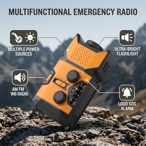 Radio compacte portable Vikye avec alarme SOS et trois modes de charge - 3