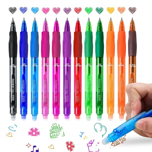 Set de 12 bolígrafos borrables de gel multicolor 0.5 mm miniatura 1