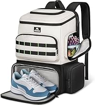 MATEIN Sac à dos pour ordinateur portable - Pour homme - Avec compartiment isotherme amovible et compartiment à chaussures - Étanche - Avec port USB - Grand sac à dos de gym avec système Molle - Pour