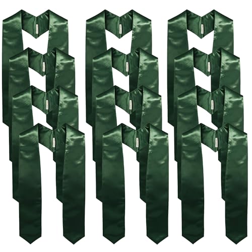 Image of GraduationMall 12 Pieces 72 Inch Plain Graduation Stole Bulk Sublimation Blank Honor Graduation Sash Unisex Adult