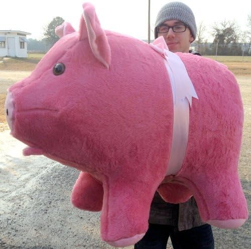 Miniatura 2 de Big Plush Cerdo rosa de peluche gigante hecho en Estados Unidos, 32 pulgadas, suave