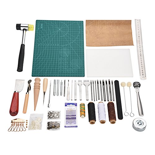 Catálogo para Comprar On-line Artesanía del cuero , listamos los 10 mejores. 45 42Pcs Herramienta de artesanía de cuero Juego de costura de bricolaje Kit de perforación Herramientas de costura manual con instrucciones para coser a mano Sillín de cuero DIY...