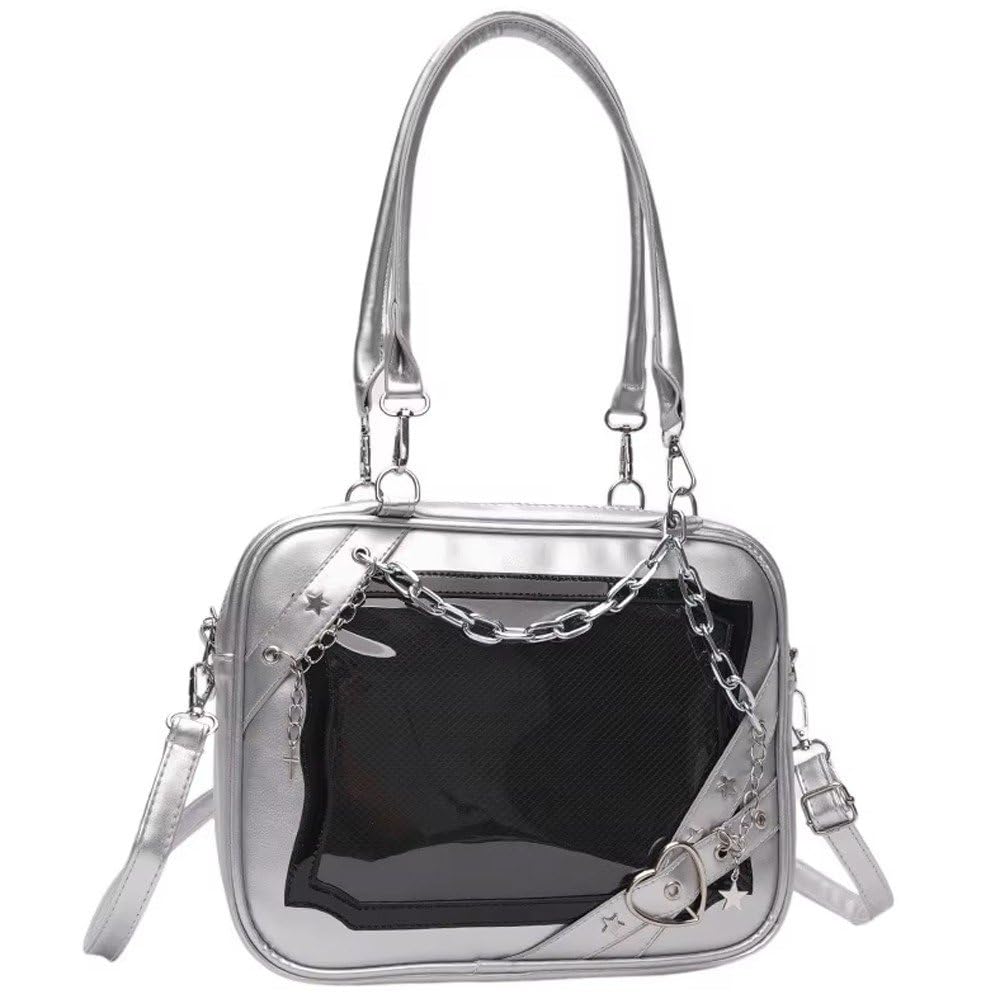 Sac à Bandoulière Kawaii Transparent pour Customisation de Badges