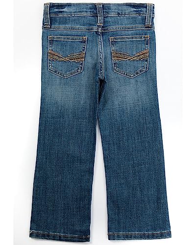 Wrangler Boys' Little Sierra Medium Dark Wash Slim Denim Jeans Blue 1T SLM3