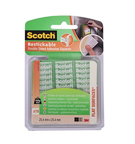 Scotch 70005090173 Cuadraditos Sustituya Clavos y Tornillos Por Los Soportes Adhesivos, Set de 24 Piezas