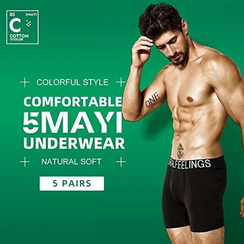 5Mayi Boxer Briefs Mens Underwear Cotton Mens Boxer Briefs Underwear for Men Pack S M L XL XXL2